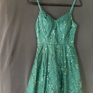 City Studio Green HOCO Dress